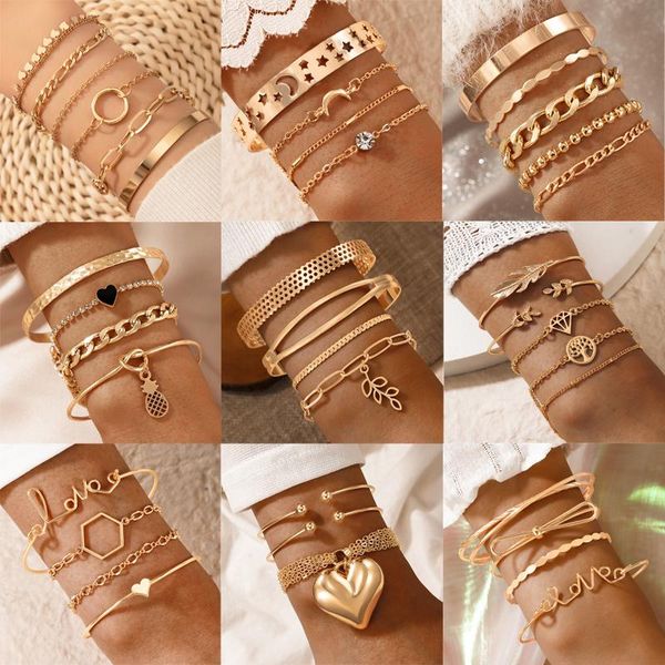 link, chain tocona ins trendy heart moon btacelets for woemen charms hollow out geometry alloy metal love gold bangle bohemian jewelry, Black
link, chain tocona ins trendy heart moon btacelets for woemen charms hollow out geometry alloy metal love gold bangle bohemian jewelry, Black