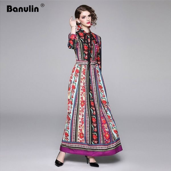 banulin autumn women's o-neck long sleeves bow detailing floral printed striped pleated elegant maxi runway dresses 210603, Black;gray
banulin autumn women's o-neck long sleeves bow detailing floral printed striped pleated elegant maxi runway dresses 210603, Black;gray