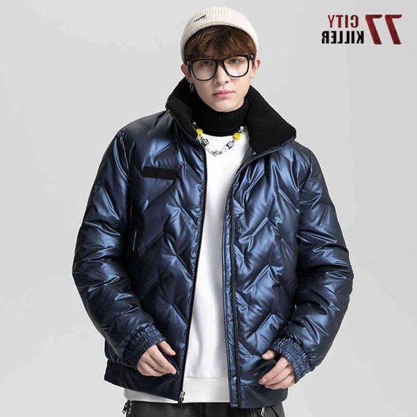 men's thin glossy quilted down jackets casual warm solid color stand-up collar loose parkas male 2021 winter hip hop outwear, Black
men's thin glossy quilted down jackets casual warm solid color stand-up collar loose parkas male 2021 winter hip hop outwear, Black
