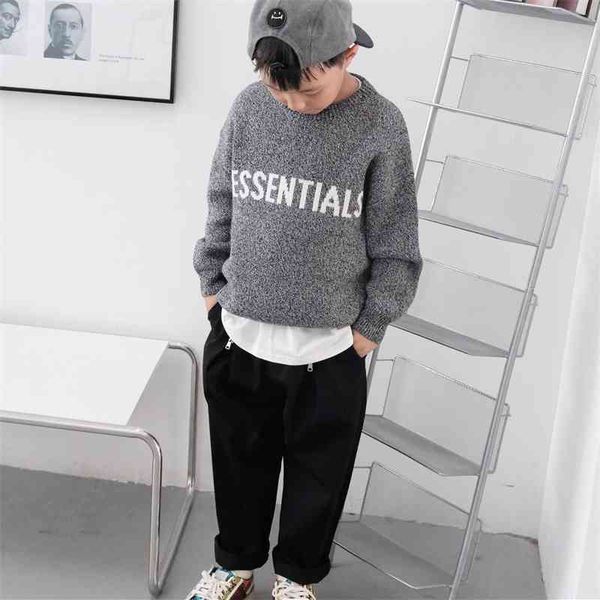ess double thread 2021 new autumn tide middle school children's round neck jacquard thickened letter sweater, Black
ess double thread 2021 new autumn tide middle school children's round neck jacquard thickened letter sweater, Black