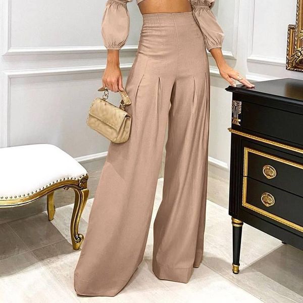 women's pants & capris vonda women casual solid color wide leg long trousers hosen damen bottoms high waist party pantalones oversize s, Black;white
women's pants & capris vonda women casual solid color wide leg long trousers hosen damen bottoms high waist party pantalones oversize s, Black;white
