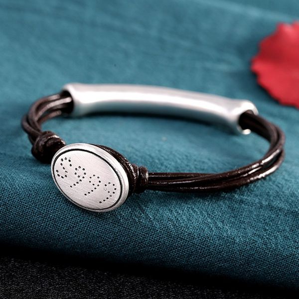 2021 fashion new hand-woven cowhide for real s999 pure sier accessories personalized woman bracelet oowa, Black
2021 fashion new hand-woven cowhide for real s999 pure sier accessories personalized woman bracelet oowa, Black