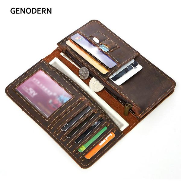 genodern men genuine leather wallet vintage long men wallets business clutch purse crazy horse leather cowhide male purse, Red;black
genodern men genuine leather wallet vintage long men wallets business clutch purse crazy horse leather cowhide male purse, Red;black