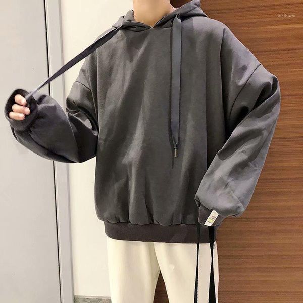 men's hoodies & sweatshirts hoodie men clothes 2021 solid thick plus size mens korean style loose all match casual males oversize pullo, Black 
men's hoodies & sweatshirts hoodie men clothes 2021 solid thick plus size mens korean style loose all match casual males oversize pullo, Black