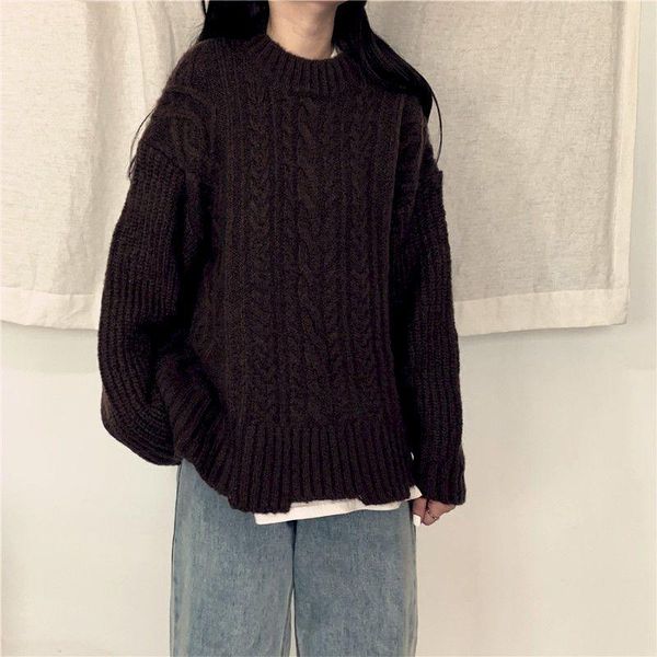 women's sweaters winter 2021 coarse wool warm pullover sweater hand-woven retro cool bright red twisted pattern men, White;black
women's sweaters winter 2021 coarse wool warm pullover sweater hand-woven retro cool bright red twisted pattern men, White;black