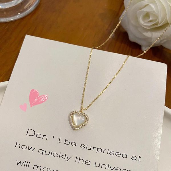 chains temperament creative opal love heart shape pendant necklace female niche design clavicle chain decorative jewelry gift, Silver
chains temperament creative opal love heart shape pendant necklace female niche design clavicle chain decorative jewelry gift, Silver