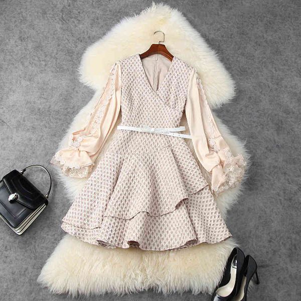 casual dresses superior quality spring elegant v-neck lace club xl long sleeves women ladies jacquard ruffle dress lbzx, Black;gray
casual dresses superior quality spring elegant v-neck lace club xl long sleeves women ladies jacquard ruffle dress lbzx, Black;gray