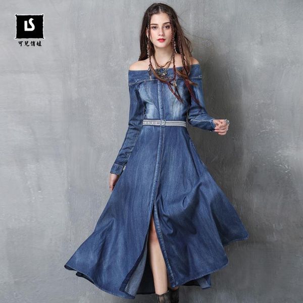 casual dresses brand dress women 2021 spring vintage embroidered long-sleeved women's vestidio slash neck demin long, Black;gray
casual dresses brand dress women 2021 spring vintage embroidered long-sleeved women's vestidio slash neck demin long, Black;gray