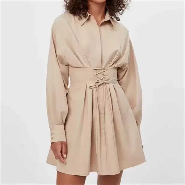 solid waist full turn down collar shirt all match drawstring strap a line dresses for women 210615, Black;gray
solid waist full turn down collar shirt all match drawstring strap a line dresses for women 210615, Black;gray
