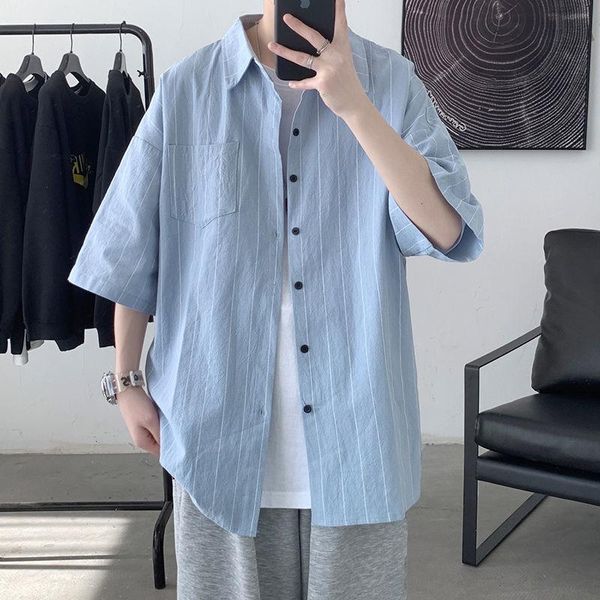 men's casual shirts short sleeve striped shirt 2021 fashion man oversize classic vintage clothing, White;black
men's casual shirts short sleeve striped shirt 2021 fashion man oversize classic vintage clothing, White;black