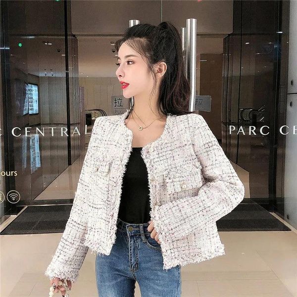 women's jackets tweed short jacket for women vintage temperament pearl 2021 spring autumn wild korean fashion small coat elegant slim o, Black;brown
women's jackets tweed short jacket for women vintage temperament pearl 2021 spring autumn wild korean fashion small coat elegant slim o, Black;brown