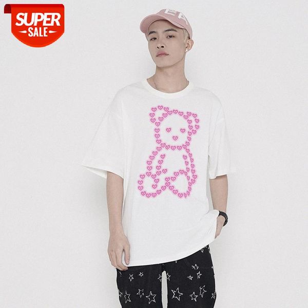 cartoon bear print short-sleeved t-shirt men's ins european and american five-point sleeves street flow loose round neck half sleeve #e, White;black
cartoon bear print short-sleeved t-shirt men's ins european and american five-point sleeves street flow loose round neck half sleeve #e, White;black