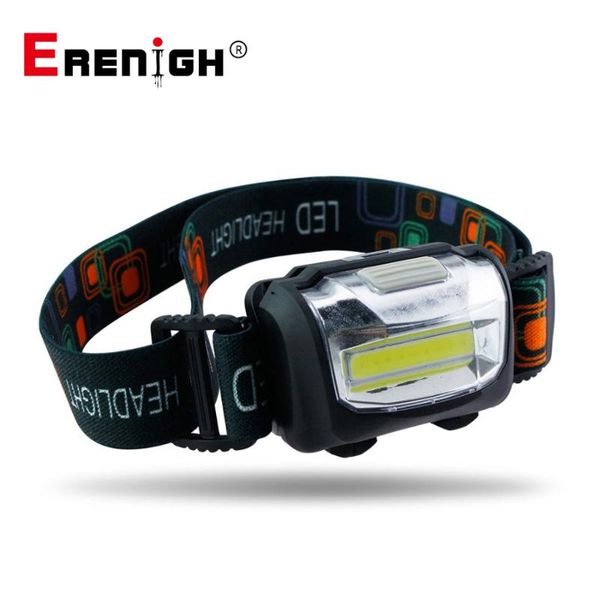 waterproof outdoor portable mini cob led headlamp operated fishing headlight torch forehead hiking camping 4 mode