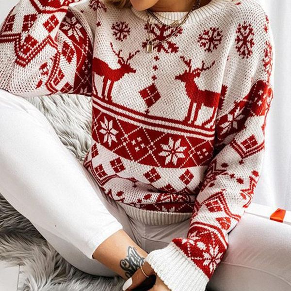 women's sweaters elk printed ladies sweater christmas snowflake knitted pullover female round neck jumper women autumn winter knitwear, White;black
women's sweaters elk printed ladies sweater christmas snowflake knitted pullover female round neck jumper women autumn winter knitwear, White;black