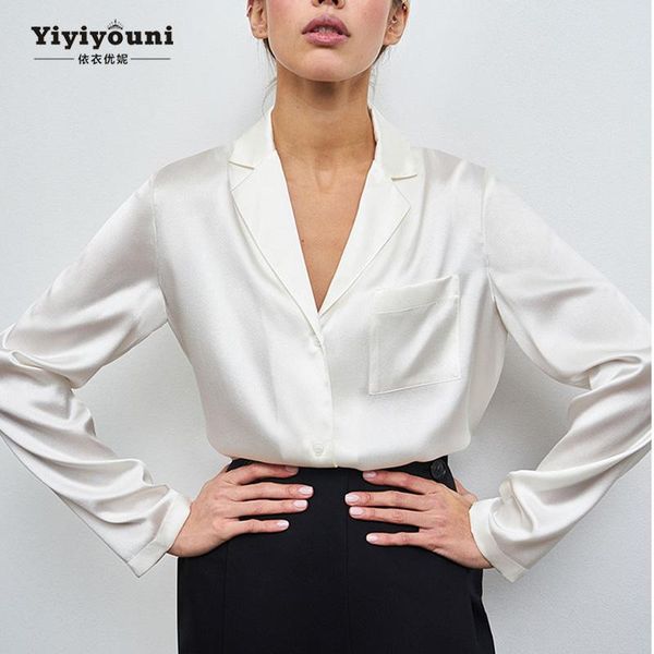women's blouses & shirts yiyiyouni office lady long sleeve silk women v-neck white satin shirt female loose button-up with pocket
women's blouses & shirts yiyiyouni office lady long sleeve silk women v-neck white satin shirt female loose button-up with pocket
