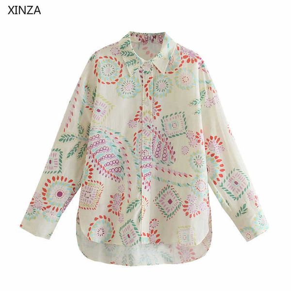 women's blouses & shirts women linen vintage print shirt long sleeve irregular loose summer blouse chic side vents button up plus, White
women's blouses & shirts women linen vintage print shirt long sleeve irregular loose summer blouse chic side vents button up plus, White