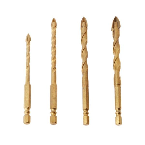 professional drill bits 4pc 6mm- 12mm hex shank titanium tungsten bit carbide tile glass cross spear head drilling cutter tool
professional drill bits 4pc 6mm- 12mm hex shank titanium tungsten bit carbide tile glass cross spear head drilling cutter tool
