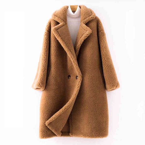 women's wool & blends winter granule velvet sheep shearing coat korean long lambswool fur jacket fashion overcoa k9gc, Black
women's wool & blends winter granule velvet sheep shearing coat korean long lambswool fur jacket fashion overcoa k9gc, Black
