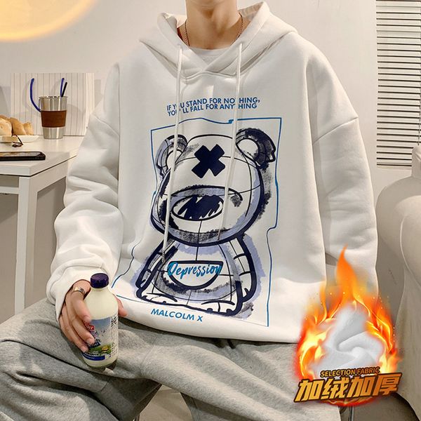 2021 plush thickened sweater new fashion brand hooded loose student sports bottomed shirt warm men's wear, Black
2021 plush thickened sweater new fashion brand hooded loose student sports bottomed shirt warm men's wear, Black