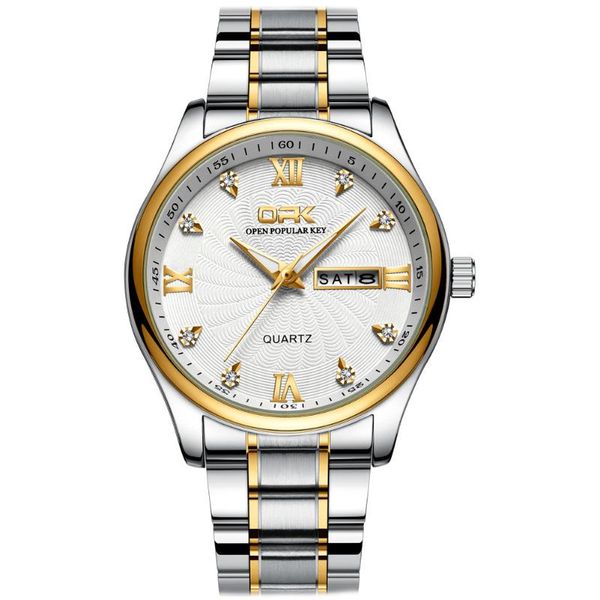wristwatches opk men wrist watch brand business two tone alloy strap waterproof quartz wristwatch gift for male g8103, Slivery;brown
wristwatches opk men wrist watch brand business two tone alloy strap waterproof quartz wristwatch gift for male g8103, Slivery;brown