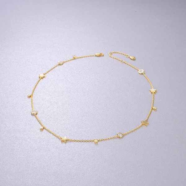 chains star inlaid white moonstone zircon s925 necklace romantic luxury simple lively gentle elegant valentine's day gift for girls, Silver
chains star inlaid white moonstone zircon s925 necklace romantic luxury simple lively gentle elegant valentine's day gift for girls, Silver