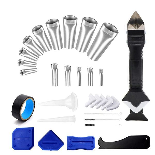 professional hand tool sets 30 pcs reusable caulking kit silicone sealant finishing tools caulk nozzle applicator grout scraper
professional hand tool sets 30 pcs reusable caulking kit silicone sealant finishing tools caulk nozzle applicator grout scraper