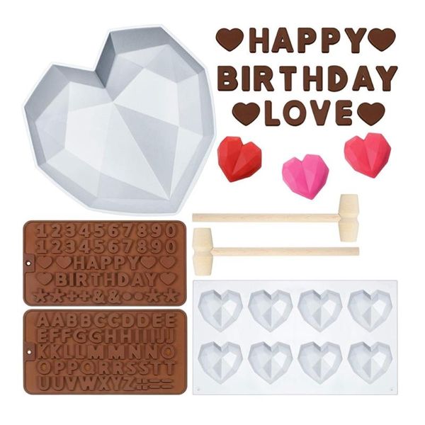 heart molds for chocolate 8.7 inch large silicone cake mold 2pcs silicone letter mold for valentine's day surprise candy mousse