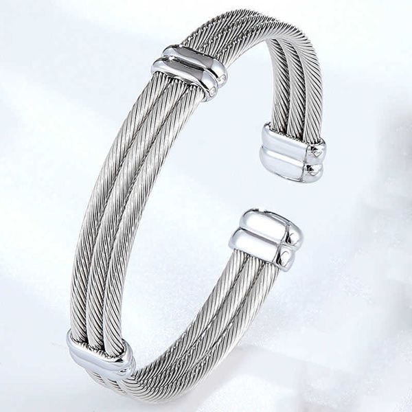 4 styles cable bracelet adjustable size cuff bangle for women new arrival spring wire line titanium steel jewelry wholesale q0720, Black
4 styles cable bracelet adjustable size cuff bangle for women new arrival spring wire line titanium steel jewelry wholesale q0720, Black
