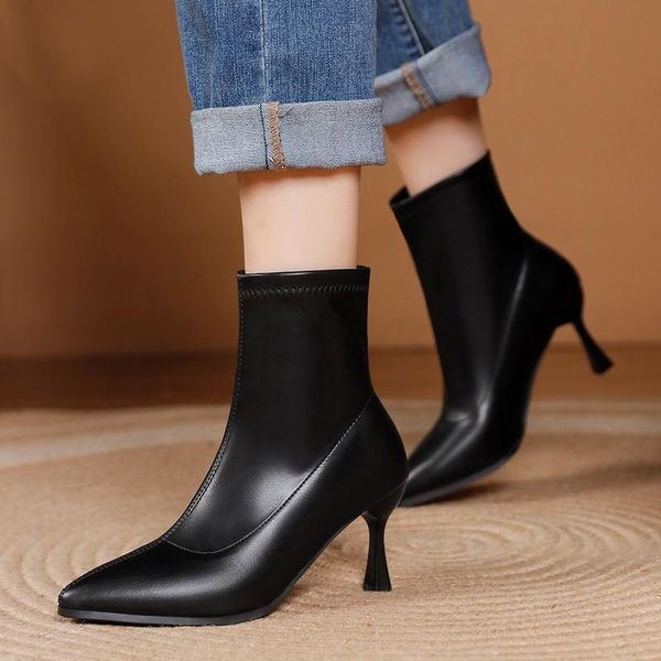 boots rimocy fashion stretch fabric slip-on women pointed toe thin heel ankle woman black beige autumn shoes
boots rimocy fashion stretch fabric slip-on women pointed toe thin heel ankle woman black beige autumn shoes
