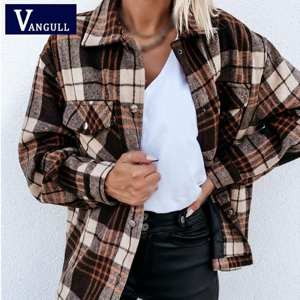 vangull plaid women shirt 2021 autumn loose long sleeve single breasted pocket female fashion retro casual lady chemise women's blouses, White
vangull plaid women shirt 2021 autumn loose long sleeve single breasted pocket female fashion retro casual lady chemise women's blouses, White