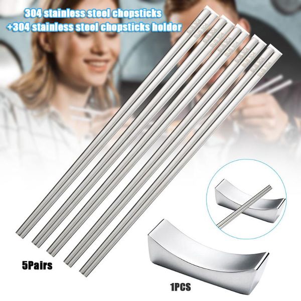 5 pairs stainless steel chopsticks with 1 pcs holder rest set reusable metal lightweight for home travel d6
5 pairs stainless steel chopsticks with 1 pcs holder rest set reusable metal lightweight for home travel d6