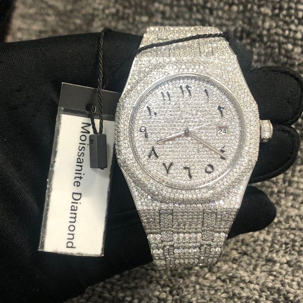 moissanite watch stones pass test new arabic dial watch diamond watch iced out automatic 41mm men waterproof 904l stainless, Slivery;brown
moissanite watch stones pass test new arabic dial watch diamond watch iced out automatic 41mm men waterproof 904l stainless, Slivery;brown