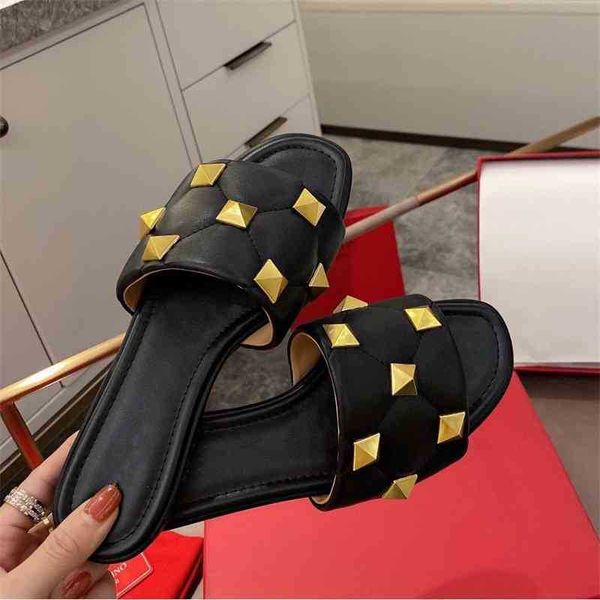 leather rivet slippers women's fashion 2021 summer new leisure flat bottomed outside wear lazy one word sandals zlh, Black
leather rivet slippers women's fashion 2021 summer new leisure flat bottomed outside wear lazy one word sandals zlh, Black