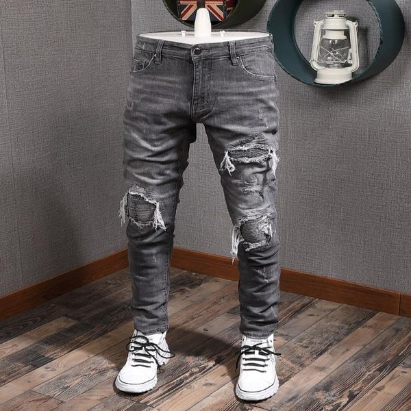 jeans trousers slim details man patchwork close fashion long straight patch males zip denim stitching quality lwlll, Black
jeans trousers slim details man patchwork close fashion long straight patch males zip denim stitching quality lwlll, Black