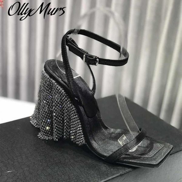 ollymurs women sandals zapatos mujer luxury summer shoes woman new rhinestone tassel high heels narrow band ladies party shoes, Black
ollymurs women sandals zapatos mujer luxury summer shoes woman new rhinestone tassel high heels narrow band ladies party shoes, Black