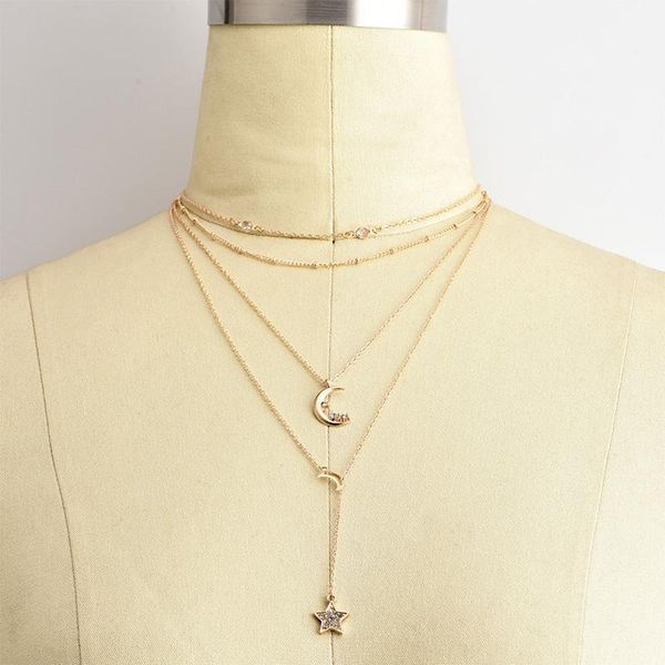 pendant necklaces fashion personality moon five-pointed star multi-layer women's combination necklace female jewelry, Silver
pendant necklaces fashion personality moon five-pointed star multi-layer women's combination necklace female jewelry, Silver