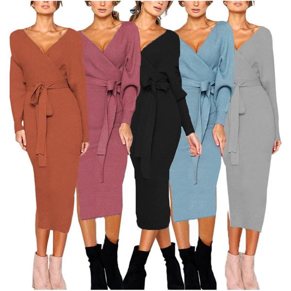 casual dresses women's knotted sweater dress v neck bag hip long sleeves tie waist knitted pencil stretch women, Black;gray
casual dresses women's knotted sweater dress v neck bag hip long sleeves tie waist knitted pencil stretch women, Black;gray