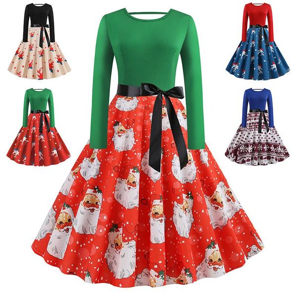 casual dresses women spring autumn winter dress round neck long sleeve santa printed belted strappy contrast color stitching slim swing, Black;gray
casual dresses women spring autumn winter dress round neck long sleeve santa printed belted strappy contrast color stitching slim swing, Black;gray