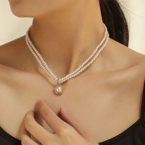 double layer pearl choker necklace for women gold color necklaces & pendants jewelry charms jewellery collier, Silver
double layer pearl choker necklace for women gold color necklaces & pendants jewelry charms jewellery collier, Silver
