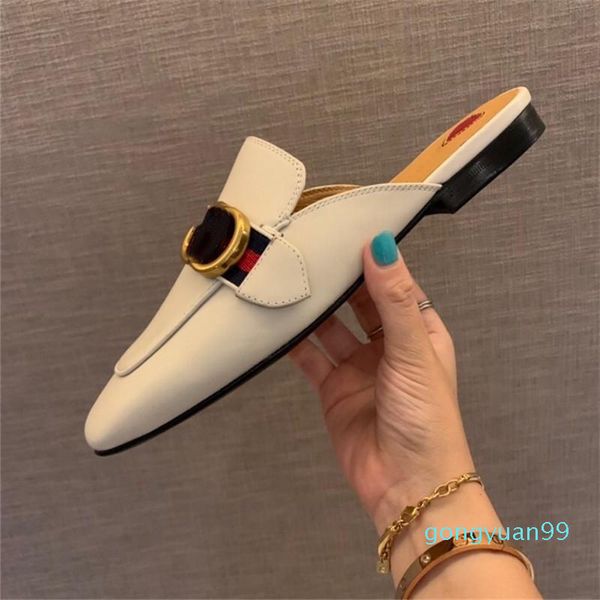 classic horse buckle series flat slipper custom leather fabric fashion trend half slippers luxury brand designer womens shoes, Black
classic horse buckle series flat slipper custom leather fabric fashion trend half slippers luxury brand designer womens shoes, Black