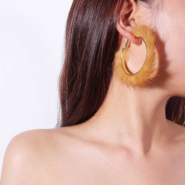 jewelry exaggeration personality fashion geometric arc mink hair big earrings, Silver
jewelry exaggeration personality fashion geometric arc mink hair big earrings, Silver
