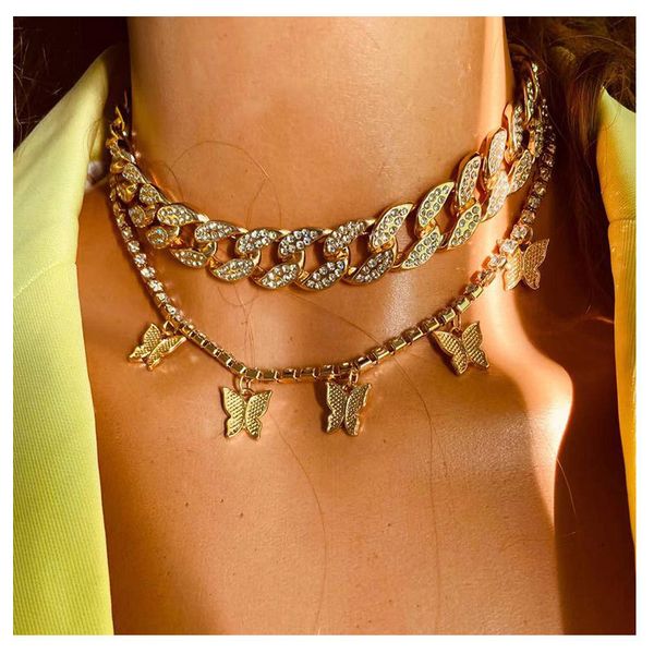 2021 fashion retro charm simple personality alloy women diamond butterfly necklace hip hop full diamond necklace party gift manufacturer who, Silver
2021 fashion retro charm simple personality alloy women diamond butterfly necklace hip hop full diamond necklace party gift manufacturer who, Silver