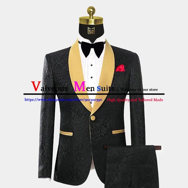 men's suits & blazers black jacquard mens wedding suit for men 2022 gold shawl lapel blazer+pants tailor-made groom wear tuxedo terno m, White;black
men's suits & blazers black jacquard mens wedding suit for men 2022 gold shawl lapel blazer+pants tailor-made groom wear tuxedo terno m, White;black
