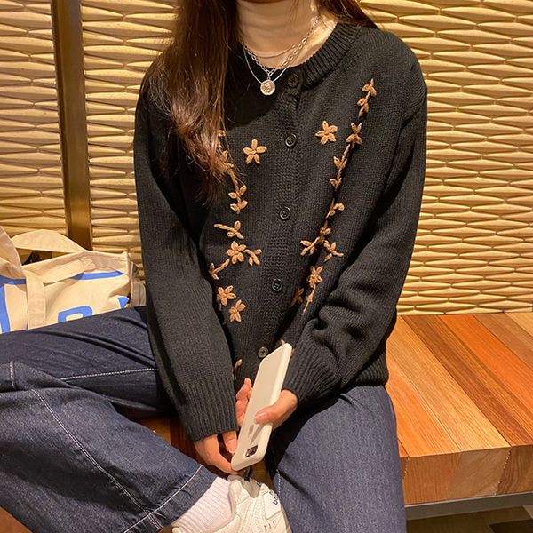 2021 new 2 colors autumn winter korean style floral embroidery knittd womens sweaters cardigans womans (456) 7kwl, White;black
2021 new 2 colors autumn winter korean style floral embroidery knittd womens sweaters cardigans womans (456) 7kwl, White;black