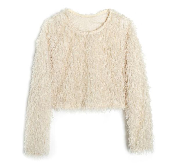 2021 spring long hairy shaggy tassel knitted pullovers sweater round collar short cropped jumper women new fashion tide, White;black
2021 spring long hairy shaggy tassel knitted pullovers sweater round collar short cropped jumper women new fashion tide, White;black