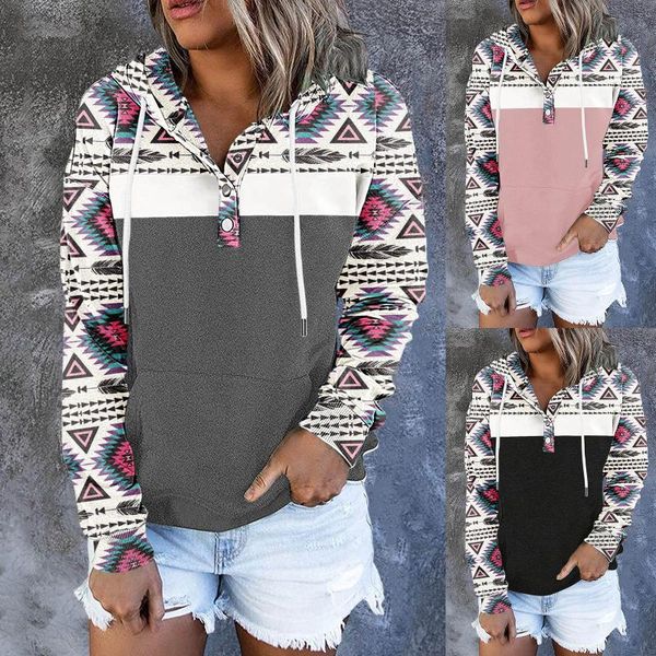 women's hoodies & sweatshirts winter hoodie geometric pattern long sleeve colour block pullover drawstring sweatshirt casual comfortabl, Black
women's hoodies & sweatshirts winter hoodie geometric pattern long sleeve colour block pullover drawstring sweatshirt casual comfortabl, Black