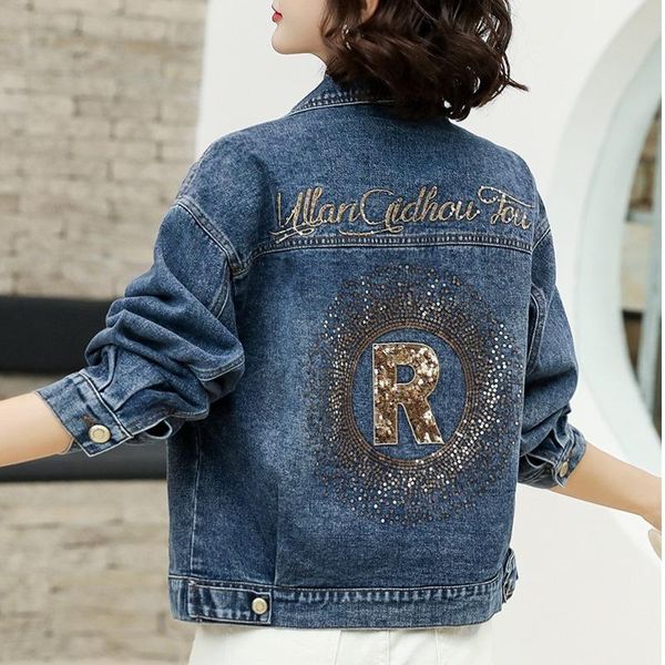women's jackets women denim jacket fashion streetwear letter stylish 2021 chic printed jean coat bf style jeans female, Black;brown
women's jackets women denim jacket fashion streetwear letter stylish 2021 chic printed jean coat bf style jeans female, Black;brown