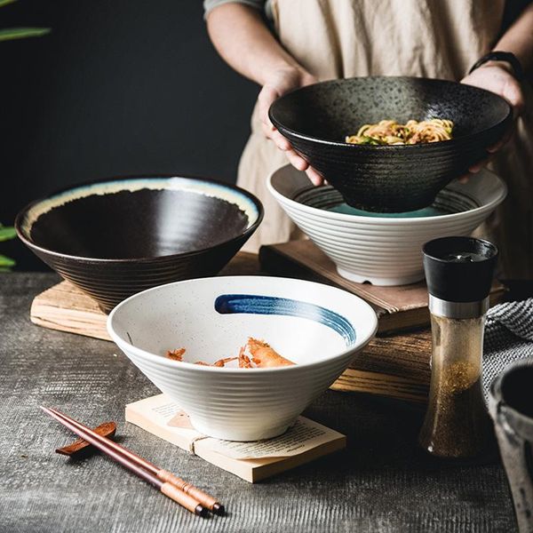 bowls japanese retro traditional large ramen bowl rice household ceramic tableware speaker creative