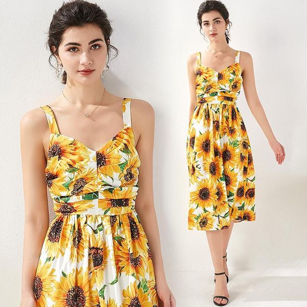 casual dresses merchall fashion designer runway dress summer women spaghetti strap backless sunflower floral print beach vacation, Black;gray
casual dresses merchall fashion designer runway dress summer women spaghetti strap backless sunflower floral print beach vacation, Black;gray