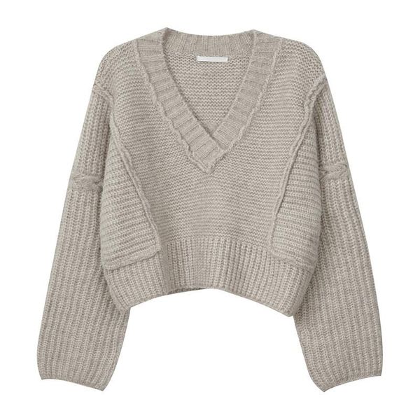women's sweaters 2021 autumn and winter simple fashion curled v neck thickened short long sleeved solid color twist sweater female c229, White;black
women's sweaters 2021 autumn and winter simple fashion curled v neck thickened short long sleeved solid color twist sweater female c229, White;black